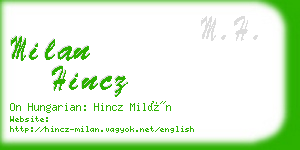 milan hincz business card